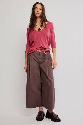 Free People High Line Tee Deep Claret