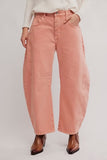 Free People Good Luck Mis Rise Barrel Desert Petal