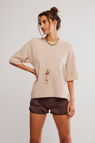 Free People Margot Sweater Tee Pearl Melange