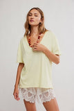 Free People Nina Tee V-Neck Tee Lemon Water