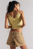 Free People Now or Never Denim Short Oat Latte