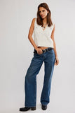 Free People Plumeria Floral Vest Ivory