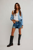 Free People Now or Never Denim Short Sunsational