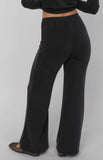 Black Knit Wide Leg Pant