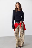 Free People Alter Ego Wide leg Jean Snow Leopard