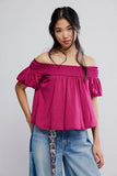 Free People Mabel Knit Top Solid Sangria
