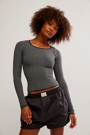 Free People Love Letter LS Black