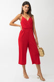 Red Cropped Jumpsuit