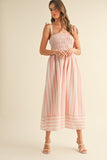 Pink Stripe Midi Dress