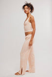 Free People Fresh In Love Lounge Set Peach Combo