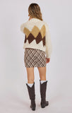 Ivory Multi Celine Diamond Chunky Knit Cardigan