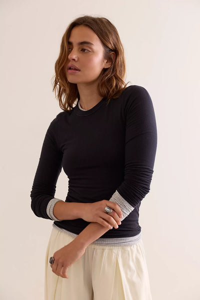 Free People So Soft Long Sleeve Black