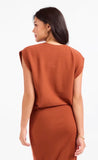 Rust Tapered Knit Top