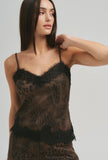 Chocolate Leopard Suede Cami