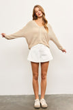 Natural Zip Up Sweater