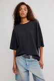 Free People WTF Perfect Oversized Tee Black
