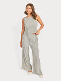 Black Cream Striped Pants