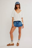 Free People Galivanting Skort Blue Rebel