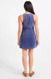 Washed Navy Buttoned Mini Dress