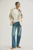 Free People Celeste Quarter Zip Clean Ivory