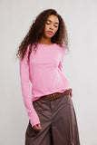 Free People Nova Tee LS Pink Carnation