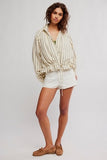 Free People Devon Balloon Stripped Ivory Combo
