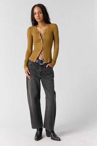 Free People Going Places Cardi Olive Tapenade