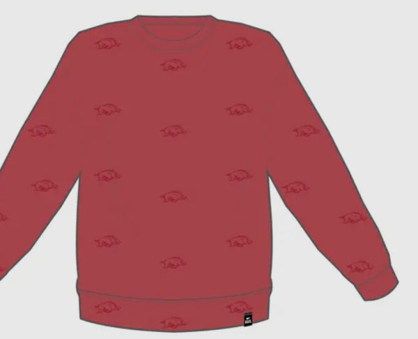 Arkansas Repeat Lantern Sleeve Crew