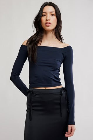 Free People Round Two Off The Shoulder Black