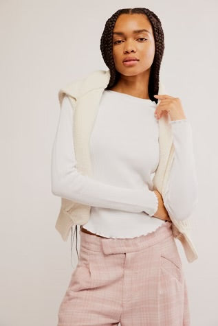 Free People Easy Does It Tee White