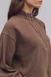 Free People Celeste Quarter Zip Teak