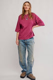 Free People Perfect Oversized Tee Glass Roses