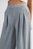 Grey Front Pleated Pants
