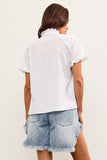 White Ruffle Trim Top