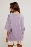 Free People WTF Perfect Oversized Tee Plum Ash