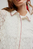 Free People Mannie Lace Button Down Whisper White