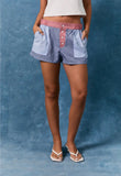 Low Rise Navy-Multi Gingham Shorts