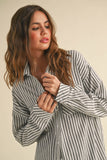 Black Striped Button Down Shirt