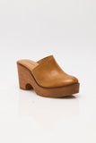 Free People Hudson Wedge Clog Luggage Leather