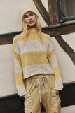 Free People Opal Rugby Stripe Sweater Lemon Combo