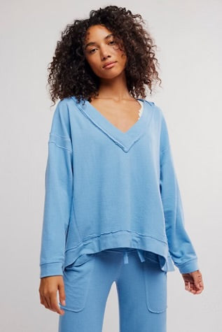 Free People Staycation Pullover Blissful Blue