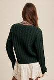 Green Cable Knit Sweater