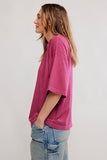 Free People Perfect Oversized Tee Glass Roses