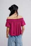 Free People Mabel Knit Top Solid Sangria