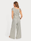 Black Cream Striped Pants