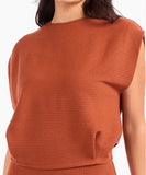 Rust Tapered Knit Top