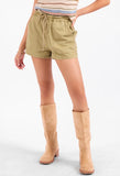 Olive Green Tie Waist Short