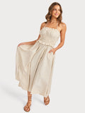 Cream Black Midi Dress