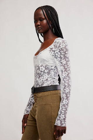 Free People Early Sunsets Layering Top Ivory