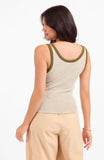 Olive Cream Stripe Tank Top